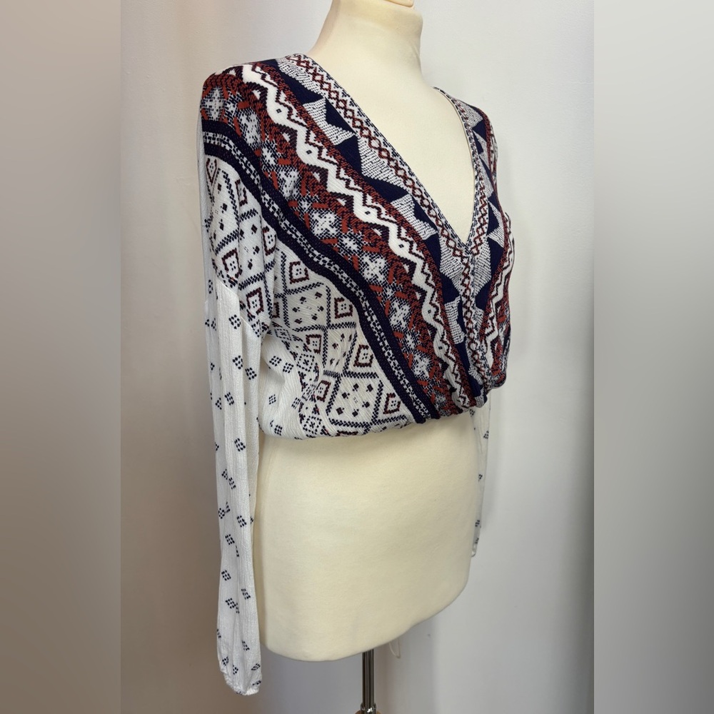 Pattern long sleeve crop top - Picture 2 of 4